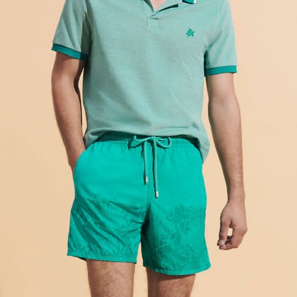 Men’s Vilebrequin Swim Shorts Water Activated Like New Medium M Blue Green - Picture 2 of 10
